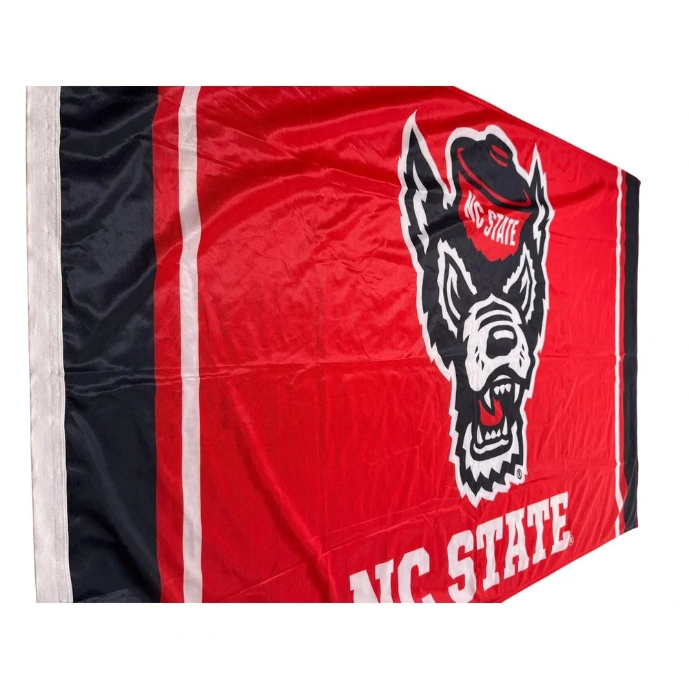 NC State Wolfpack Flag Desert Cactus Tuffy Mascot Red Black Banner 3x5 ft NCAA